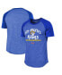 ფოტო #2 პროდუქტის Men's Threads Royal Los Angeles Rams 2-Time Super Bowl Champions Tri-Blend Raglan T-shirt