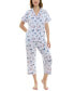 Women's 2-Pc. Printed Capri Pajamas Set