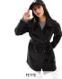 Noisy May Petite longline trench coat in black