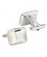 ფოტო #2 პროდუქტის Men's Silver Wrapped Mother of Pearl Cufflinks