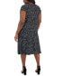 Plus Size Dot-Print Pull-On Midi Skirt