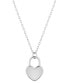 Polished Heart Padlock Pendant Necklace, 16" + 2" extender, Created for Macy's