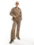 Фото #1 товара ONLY textured wide leg trouser co-ord in light brown