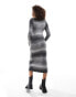 YAS knitted jumper maxi dress in black ombre - BLACK