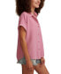 Фото #3 товара Women's Linen Short-Sleeve Button-Down Shirt