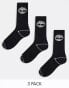 Фото #1 товара Timberland bowden 3 pack crew socks in black