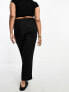 River Island Plus side split cigarette trouser in black