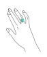 ფოტო #3 პროდუქტის Simple Large Dome Oval Cabochon Gemstone Bezel Set Blue Turquoise Western Statement Ring For Women .925 Sterling Silver