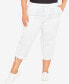 ფოტო #1 პროდუქტის Plus Size Cotton Cinch Capri Pants
