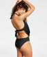 Фото #2 товара Solid Cowlneck One-Piece Swimsuit, Created for Macy's