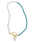 Фото #1 товара ADORNIA turquoise and Freshwater Pearl Lock and Heart Pendant Necklace