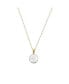 Фото #2 товара Semi Precious White Howlite Round Pendant Necklace Gold