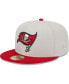 Фото #2 товара Men's Khaki, Red Tampa Bay Buccaneers Super Bowl Champions Patch 59FIFTY Fitted Hat