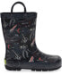 Toddler Little Boy's and Big Boy's Space Tour Rain Boot