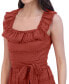 ფოტო #4 პროდუქტის Women's Lace Ruffled Square-Neck Maxi Dress