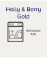 Holly & Berry Gold Covered Vegetable Bowl
