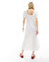 Reclaimed Vintage broderie western milkmaid dress in ivory