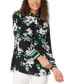 Фото #1 товара Women's Long-Sleeve Floral-Print Tunic Blouse