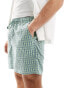 ASOS DESIGN texture shorts in check in green