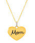 ფოტო #1 პროდუქტის Diamond Accent Black Script Engraved Mom Heart Pendant 18" Necklace in 14k Gold Plate