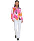 Фото #5 товара Women's Printed Blouson-Sleeve Button-Down Shirt