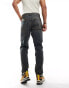 ASOS DESIGN tapered fit jeans in blue wash with tint Голубой, W40 L32 - фото #4