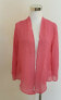NY Collection Women's Asymmetrical Hem Sheer Cardigan Knit Top Pink PS