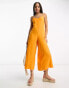 ASOS DESIGN – Hosenrock-Jumpsuit in Orange mit Trägern