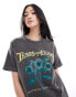 Daisy Street relaxed t-shirt with Tears For Fears sunflower graphic in charcoal