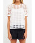 Women's Plaid Sheer Puff Sleeve Top