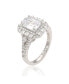 ფოტო #3 პროდუქტის Suzy Levian Sterling Silver Emerald Cut White Cubic Zirconia Engagement Ring