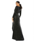 Women's Ieena Sequined Faux Wrap Long Sleeve Gown