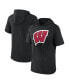 Фото #1 товара Men's Black Wisconsin Badgers Primary Logo Hoodie T-shirt