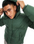 Фото #3 товара ASOS DESIGN shower resistant puffer jacket with detachable hood in forest green