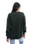 Stradivarius French Riviera slogan sweatshirt in green