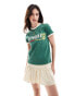 Фото #2 товара Bershka 'Portugal' football baby tee in dark green