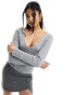 Фото #1 товара Pimkie metallic v neck jumper in silver