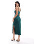 Brave Soul slip dress in emerald green