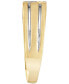 ფოტო #3 პროდუქტის Men's Diamond Accent Cross Band in 10k Yellow Gold & White Gold