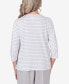 ფოტო #2 პროდუქტის Petite Charleston Striped Floral Embroidered Top