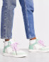 Фото #2 товара Pimkie high top trainers in white with green colourblock