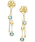 ფოტო #8 პროდუქტის Swiss Blue Topaz Flower Dangle Drop Earrings (4 ct. t.w.) in 14k Gold-Plated Sterling Silver (Also in Citrine & Amethyst)