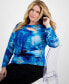 ფოტო #3 პროდუქტის Plus Size Cutout Mesh Top, Created for Macy's