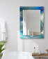 Фото #5 товара 'Subtle Blues' Rectangular On Free Floating Printed Tempered Art Glass Beveled Mirror, 40" x 30"