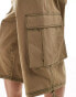 COLLUSION ripstop longline festival jort co ord with contrast stitch in khaki Зеленый, 2XS - W26-28 - фото #3