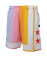 Фото #3 товара Men's x Uninterrupted White, Yellow New York Nets Hardwood Classics Swingman Shorts