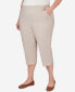 Plus Size Garden Party Chambray Pull-on Capri Pants Бежевый, 16W - фото #3