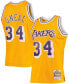 Фото #2 товара Men's Shaquille O'Neal Gold-Tone Los Angeles Lakers Hardwood Classics 1996-97 Swingman Jersey