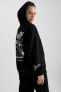 Фото #1 товара Coool Oversize Fit Kapüşonlu Baskılı Kalın Kumaş Sweatshirt A4753AX23WN