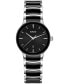 ფოტო #1 პროდუქტის Women's Swiss Centrix Black Ceramic & Stainless Steel Bracelet Watch 31mm